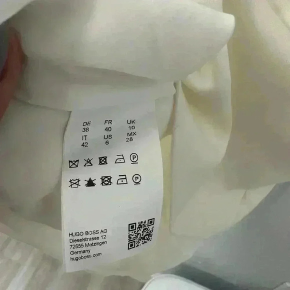 Hugo Boss White Cap Sleeve Cut Out V Back Mini Shift Dress size 6 - Picture 4 of 8